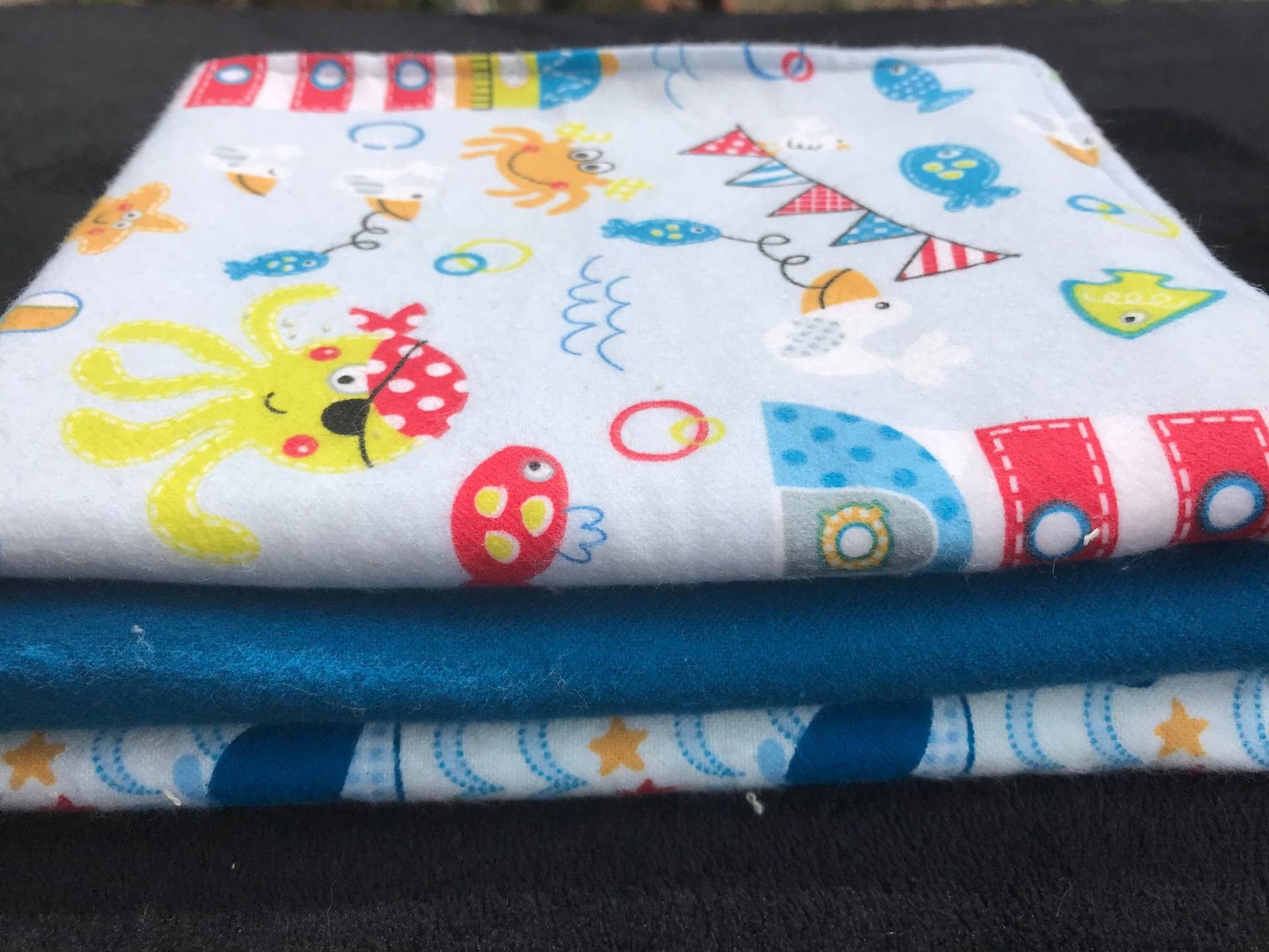 Set Von Drei Ozean Baby Spucktücher Set Von Drei Ozean Baby Spucktücher von Etsy - JaydieBugandB