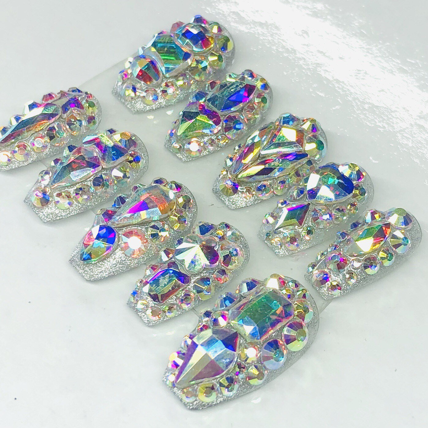 Schmuckstücke - Regular Coffin Gel Press On Nails| Wiederverwendbare Nägel | Lange Geschenke Für Sie| Strasssteine Makartt Kleber Auf Schmuckstücke - Regular Coffin Gel Press On Nails| Wiederverwendbare Nägel | Lange Geschenke Für Sie| Strasssteine Makartt Kleber Auf von Etsy - JesusItrustInYouCo
