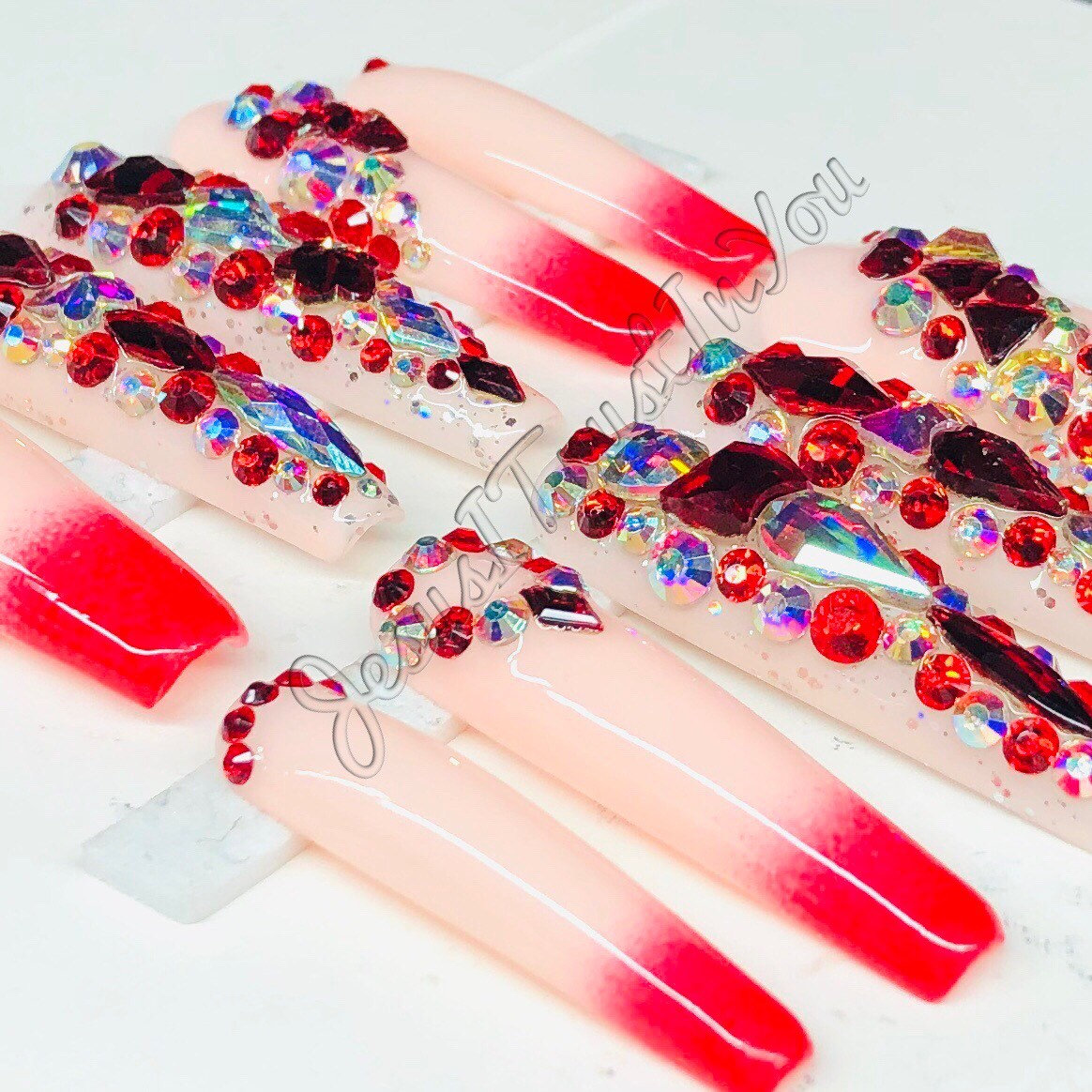 Sparkle - Xxl Ballerina Press On Nails| Wiederverwendbare Nägel | Lange Geschenke Für Sie| Strasssteine Makartt Dnd Kleber Auf Sparkle - Xxl Ballerina Press On Nails| Wiederverwendbare Nägel | Lange Geschenke Für Sie| Strasssteine Makartt Dnd Kleber Auf von Etsy - JesusItrustInYouCo