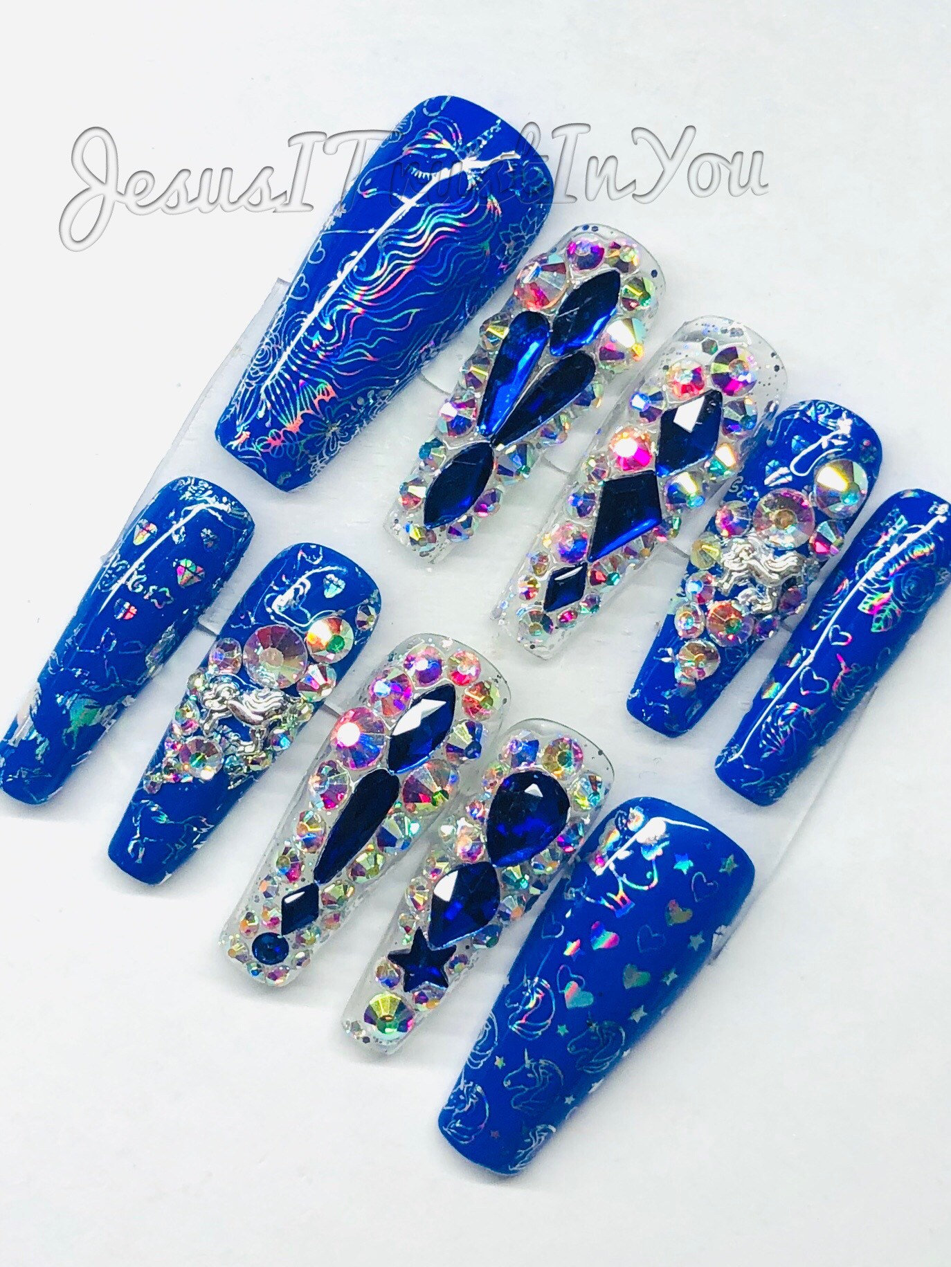 Winter Einhorn - Long Ballerina Gel Press On Nails von Etsy - JesusItrustInYouCo