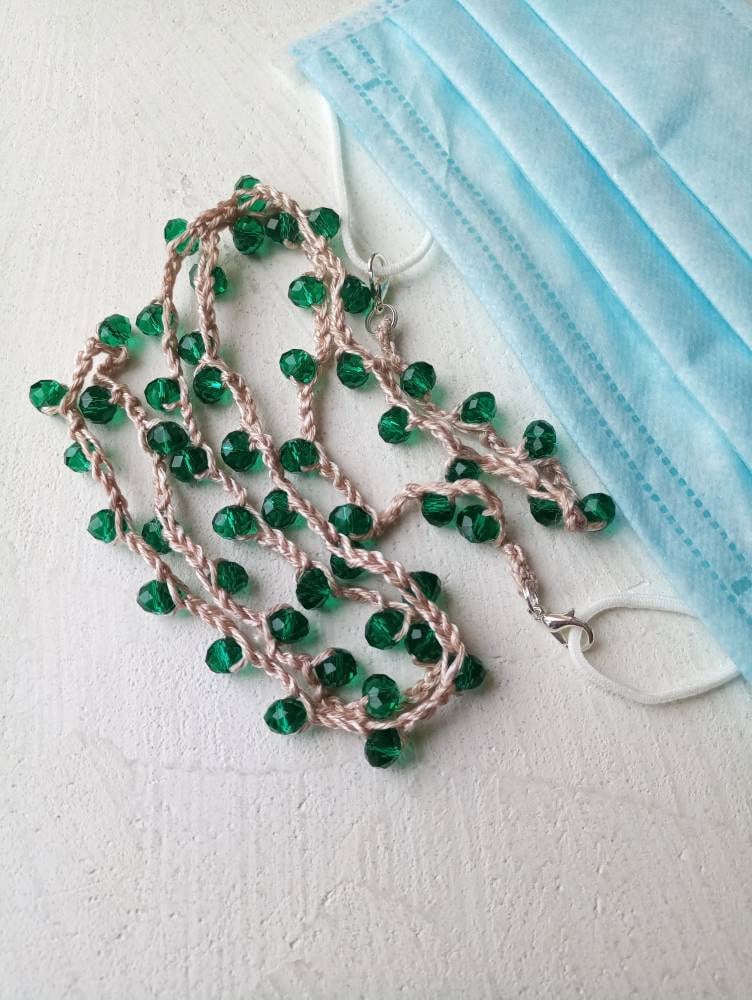 Maskenkette Maskenband Gesichtsmaskenhalter Brillenkette Brillenhalter Taillenperlen von Etsy - JewelryFromFirefly