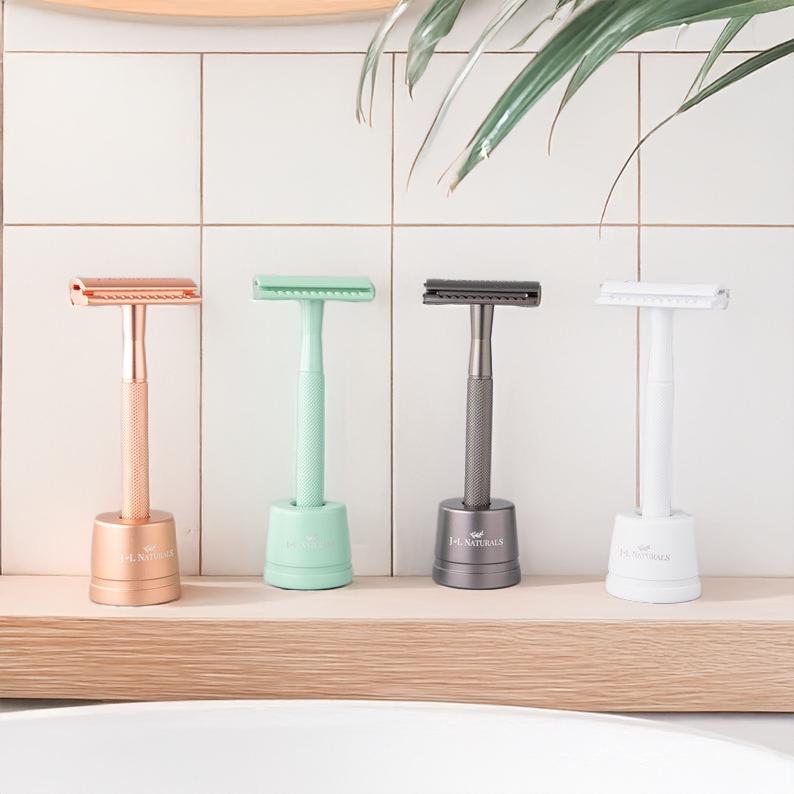Edelstahl Rasierhobel, Wiederverwendbare Rasierer Set, Ohne Plastik, Zero Waste Rasur, Umweltfreundlicher Rasierer, Rasierhobel Und Rasiererhalter von Etsy - JnLNaturals