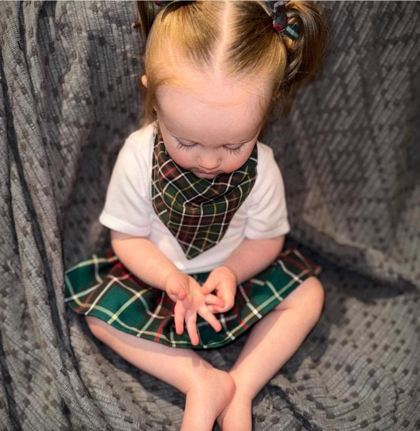 Baby Halstuch Bib - Dribble Lätzchen "Neufundländer Tartan', 2-Fach Verstellbare Druckknöpfe, Handgemacht von Etsy - JoJosCraftsByJoAnne
