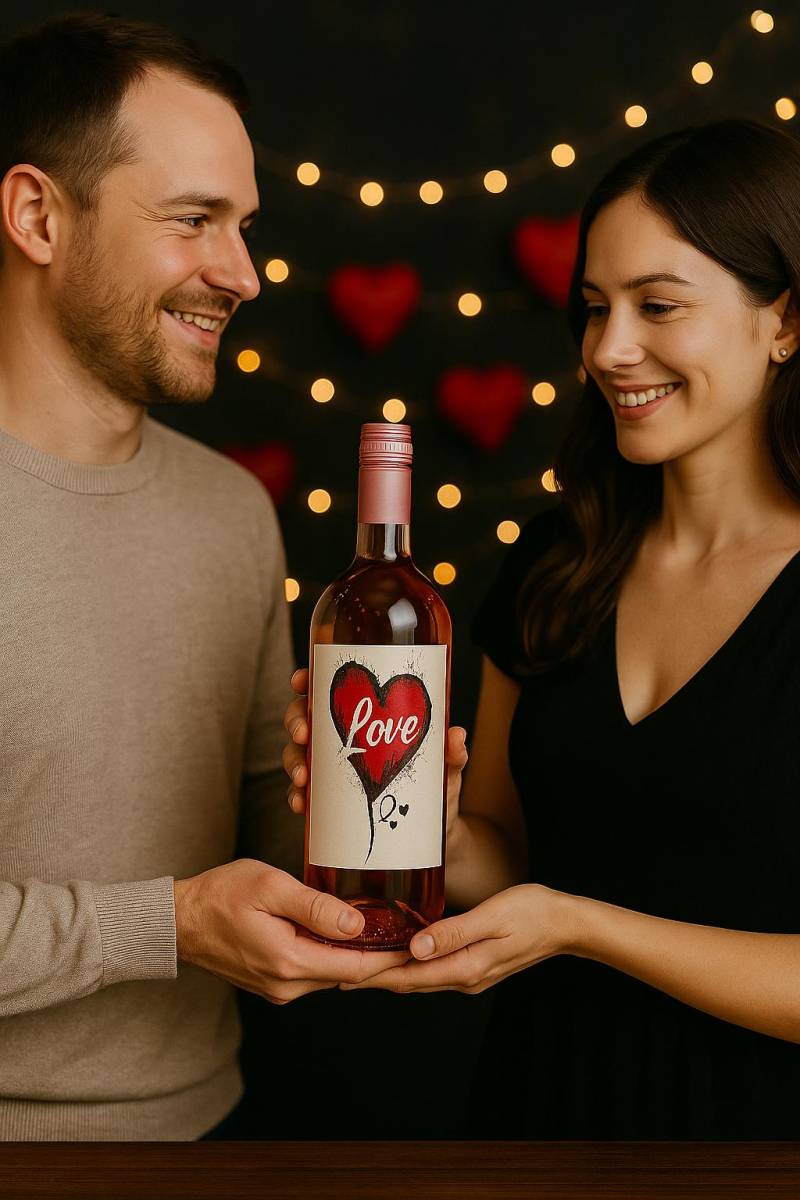 Weinflaschenetikett Liebe | Muttertagsgeschenk Vatertagsgeschenk Herz Weinlabel Persönliches Flaschenetikett von Etsy - JoJosPresents
