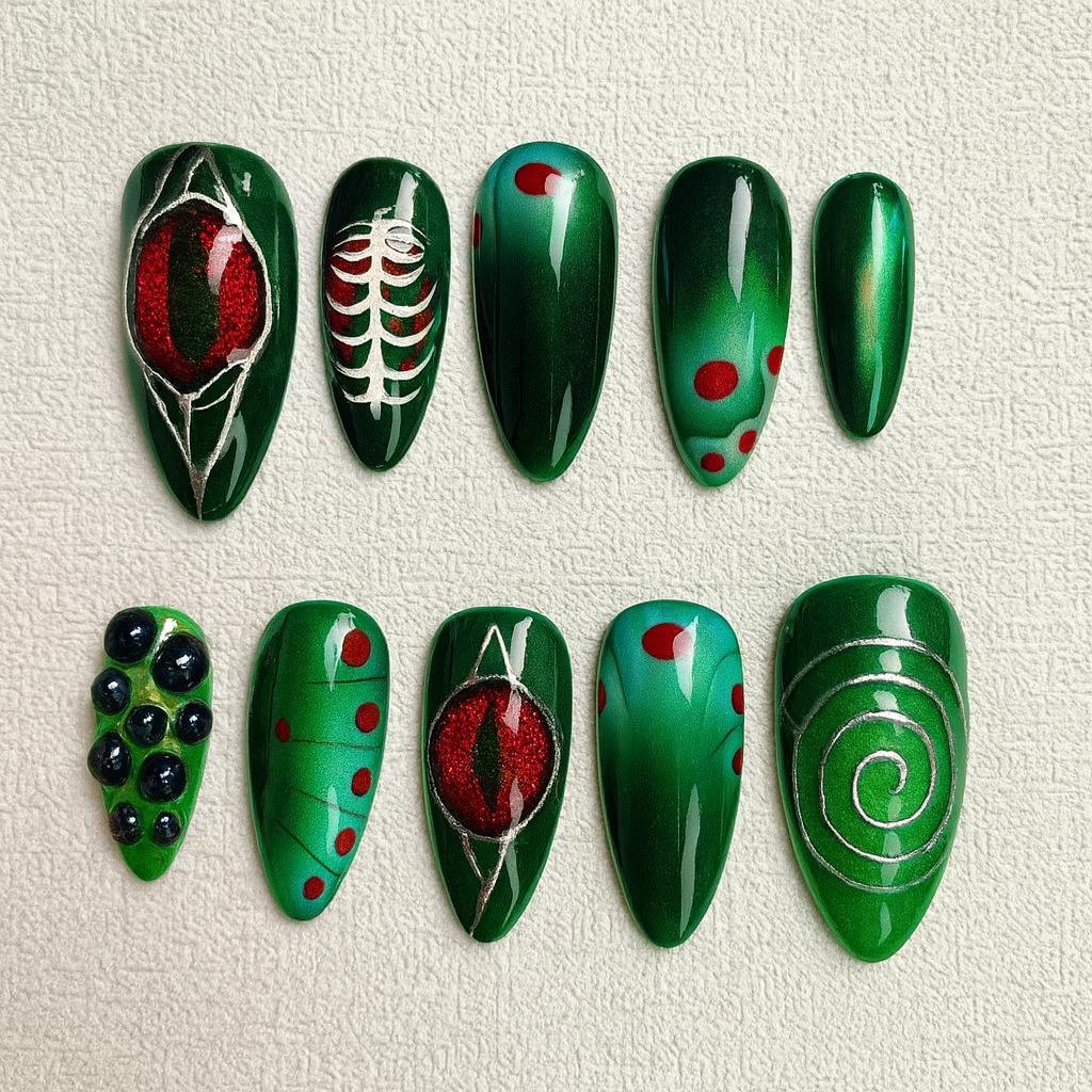 Halloween Press On Nails, Gruseliges 3D Nail Art Set, Schwarz-Weiße Streifen Spinnennetz, Tropfender Blut Slime Swirl, Handgefertigte Gothic Nägel Halloween Press On Nails, Gruseliges 3D Nail Art Set, Schwarz-Weiße Streifen Spinnennetz, Tropfender Blut Slime Swirl, Handgefertigte Gothic Nägel von Etsy - JochenSylas