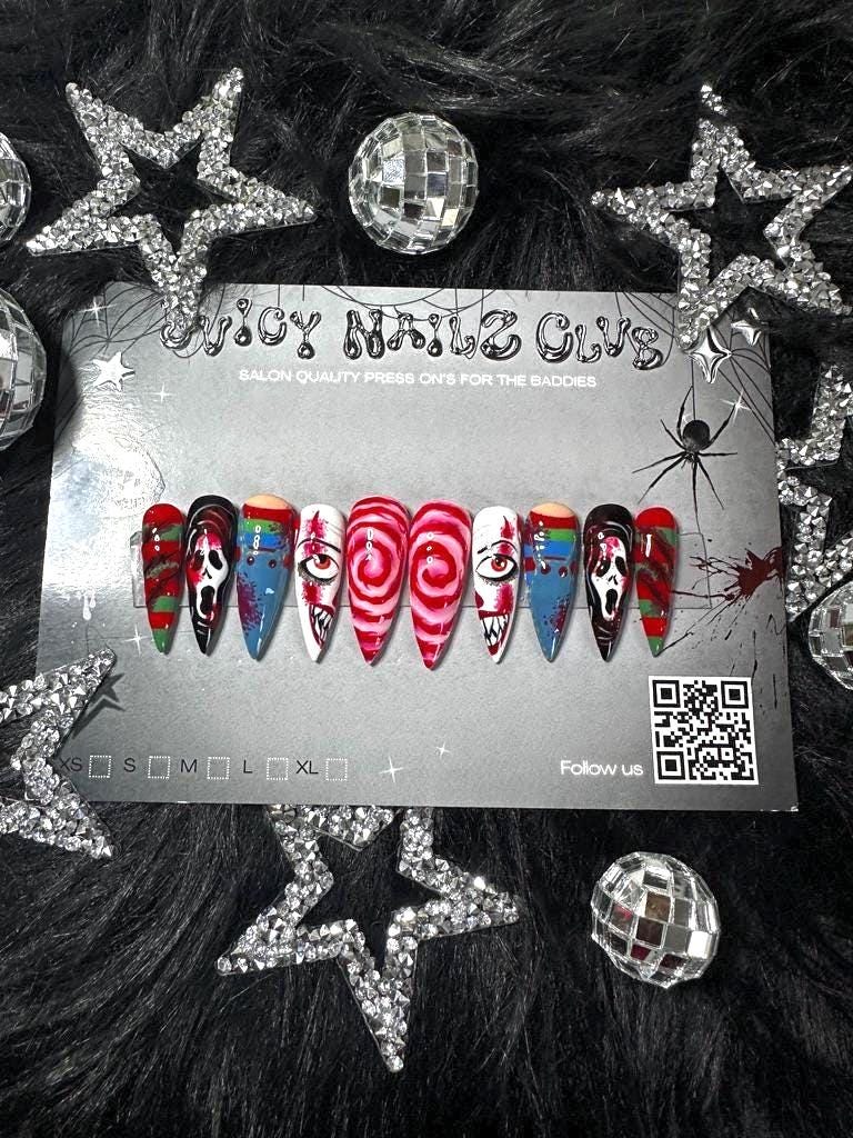 Playtime's Over - Press On Nails | Halloween Character Nail Art Fake Nails| Handmade For Halloween, Gift, Vacation Playtime's Over - Press On Nails | Halloween Character Nail Art Fake Nails| Handmade For Halloween, Gift, Vacation von Etsy - JuicyNailzClub