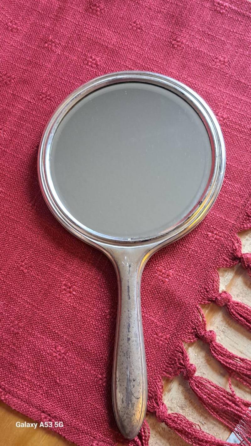 Großer Alter Handspiegel Versilbert - Vintage von Etsy - JulesLaedchen