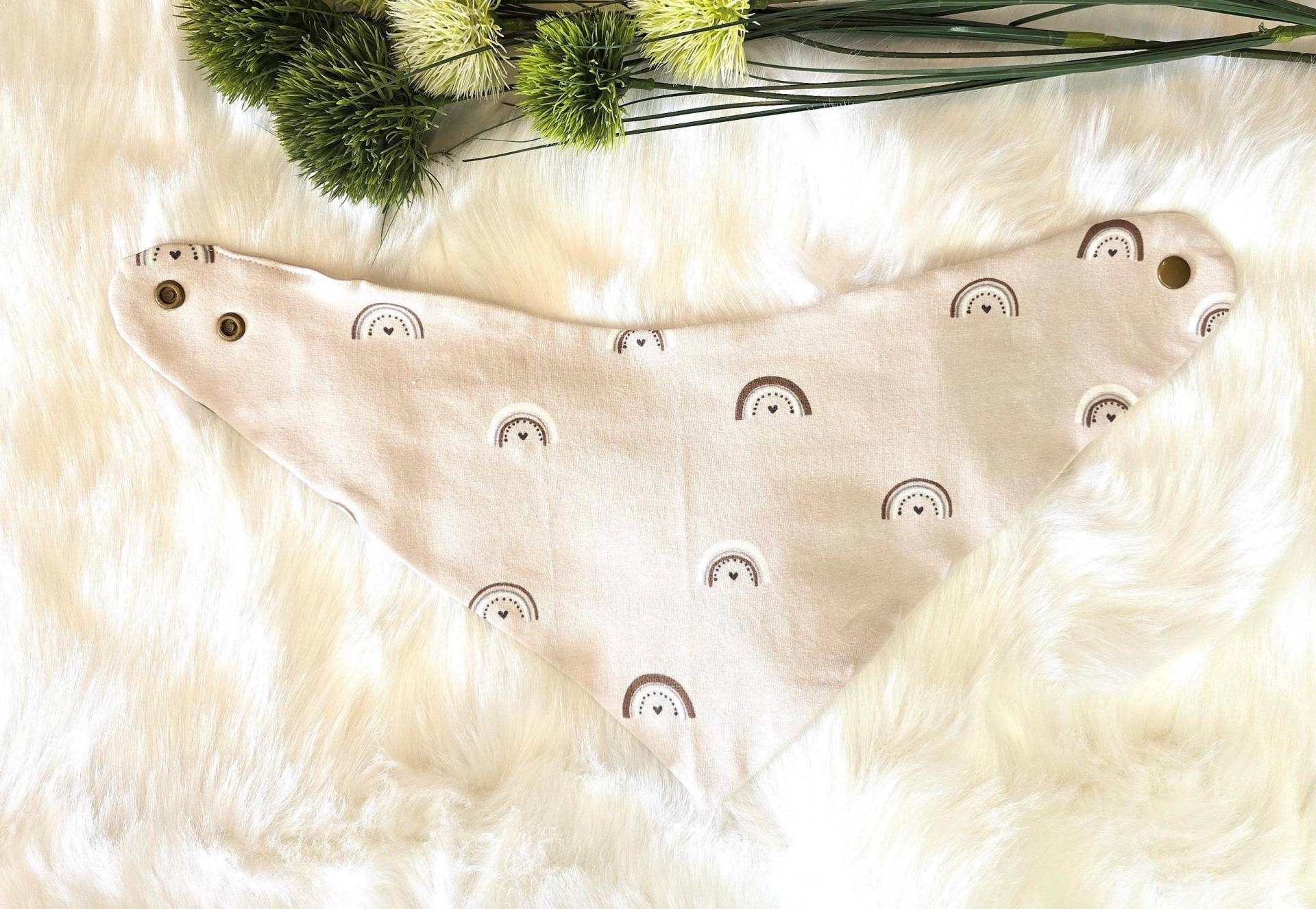 Beige Braun Regenbogen Dreieckstuch Zum Wenden Baby Und Kleinkinder Gr 50 Bis 104 Einheitsgröße von Etsy - JulesTraumstuebchen
