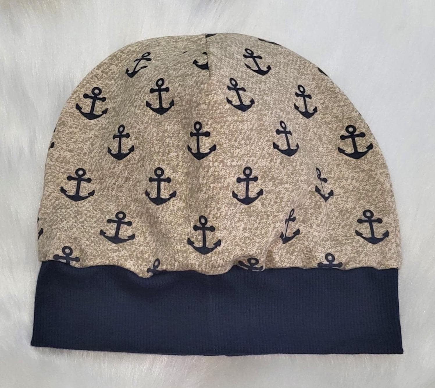 Beige Dunkelblau Anker Maritim Beaniemützen Für Baby Und Kleinkinder Kopfumfang 44-52 cm von Etsy - JulesTraumstuebchen