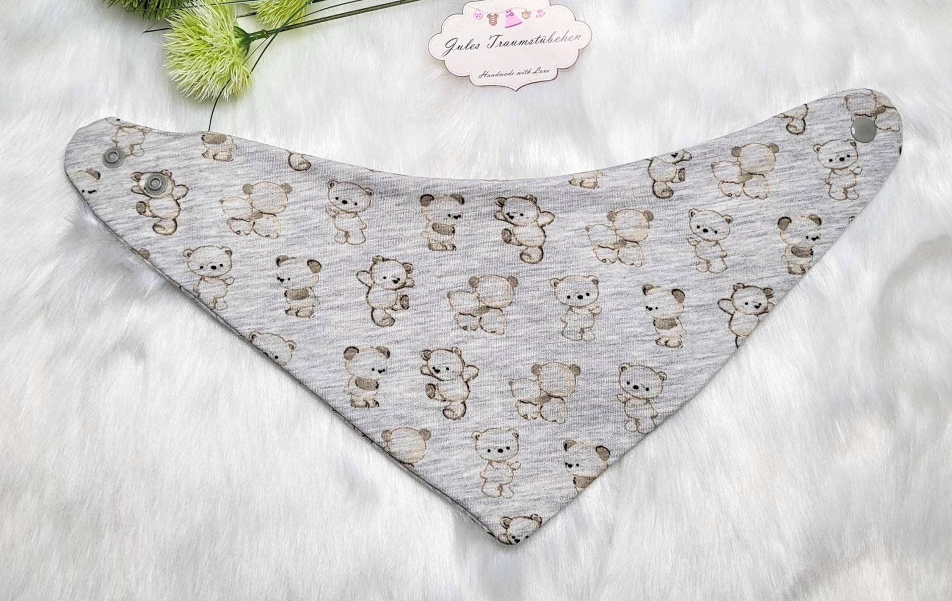 Beige Grau Bären Dreieckstuch Zum Wenden Baby Und Kleinkinder Gr 50 Bis 104 Einheitsgröße von Etsy - JulesTraumstuebchen
