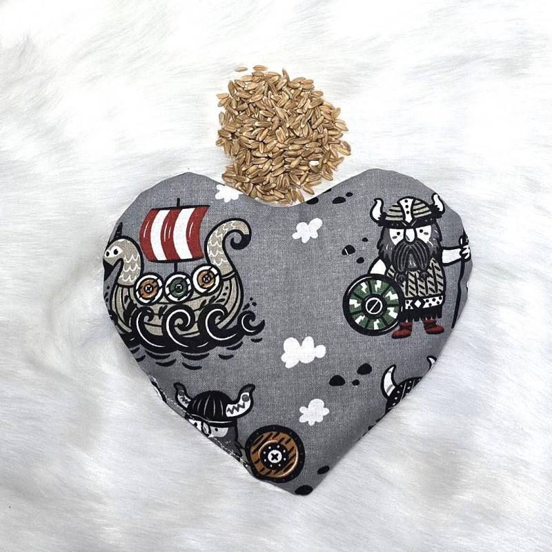 Bio Dinkel Körnerkissen Herz Form 160G Ca. 16 X 15 cm Dunkelgrau Mit Wikinger von Etsy - JulesTraumstuebchen