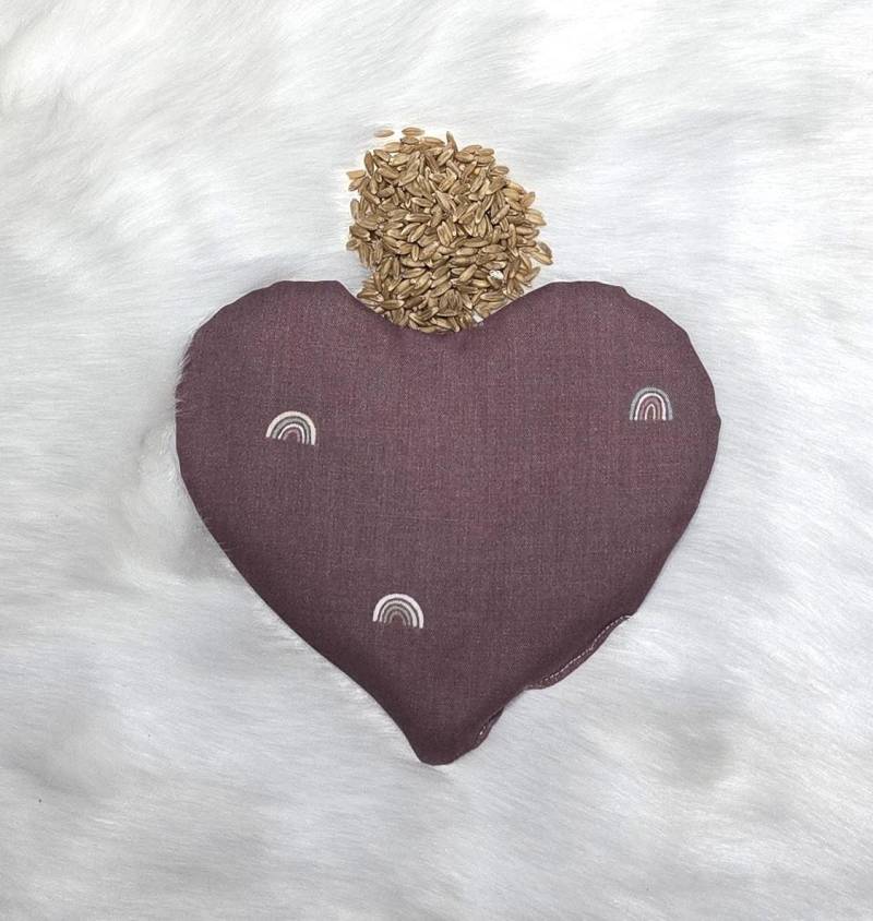 Bio Dinkel Körnerkissen Herz Form 160G Ca. 16 X 15 cm Weinrot Dunkelrot Regenbogen von Etsy - JulesTraumstuebchen