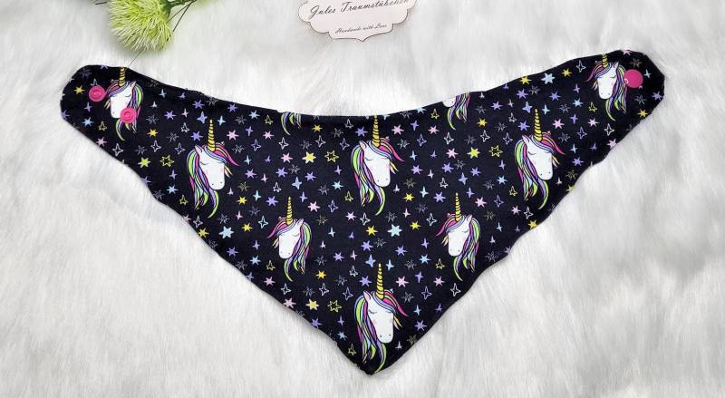 Dunkelblau Bunte Einhörner Sterne Dreieckstuch Zum Wenden Baby Und Kleinkinder Gr 50 Bis 104 Einheitsgröße Jersey von Etsy - JulesTraumstuebchen