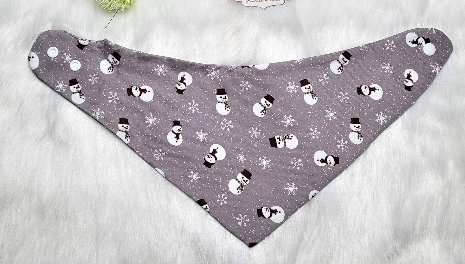 Hellgrau Weiß Schneemänner Weihnachten Winter Dreieckstuch Zum Wenden Baby Und Kleinkinder Gr 50 Bis 104 Einheitsgröße Jersey von Etsy - JulesTraumstuebchen