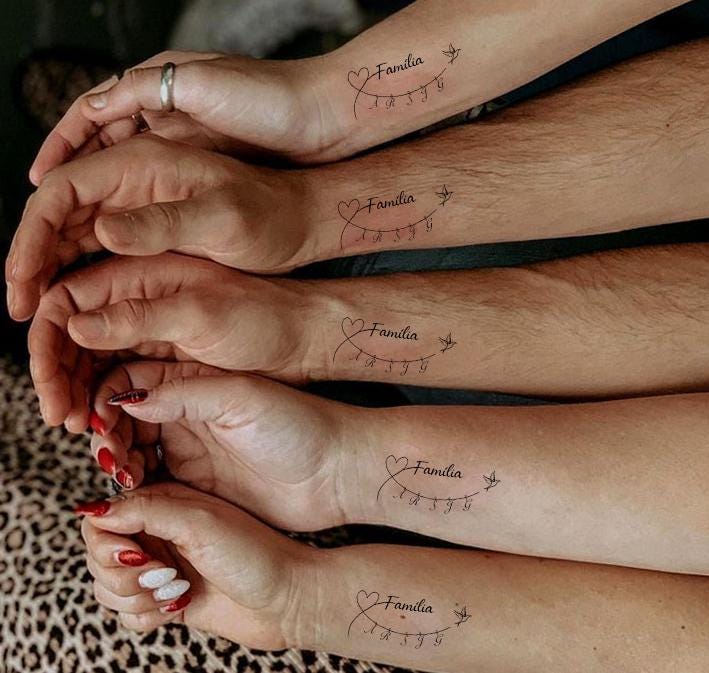 Familienname Temporäres Tattoo-Nachname Permanent Tattoo-Bruder Geschenke-Schwestern Geschenk-Bestie Geschenke Tattoos von Etsy - JulienPShop