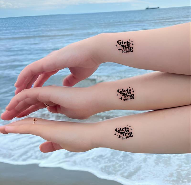 Mädchen Reise Gunst Temporäres Tattoo-Mädchen Wochenende Geschenk Semi Permanent Tattoo-Freundschaft Geschenke-Schwestern Geschenk-Bestie von Etsy - JulienPShop