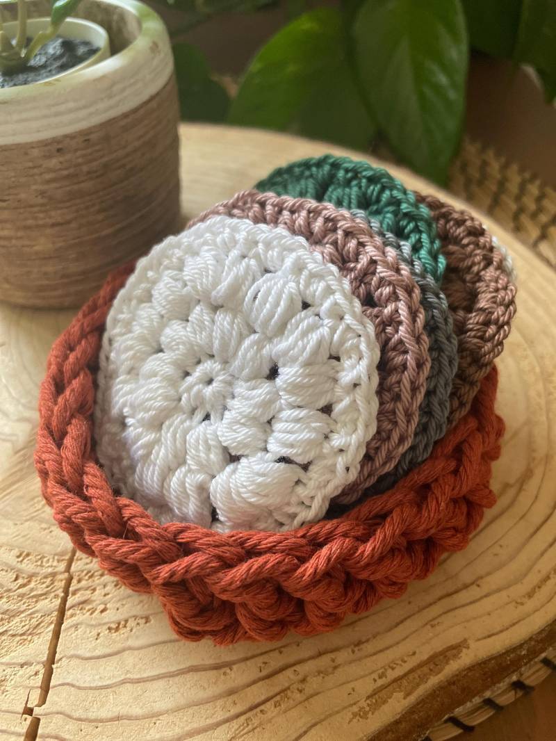 Handgefertigte Gesichts-Scrubbies Aus 100% Baumwolle | Umweltfreundliche Wiederverwendbare Make-Up-Entferner-Pads von Etsy - JulsYarnandClayShop