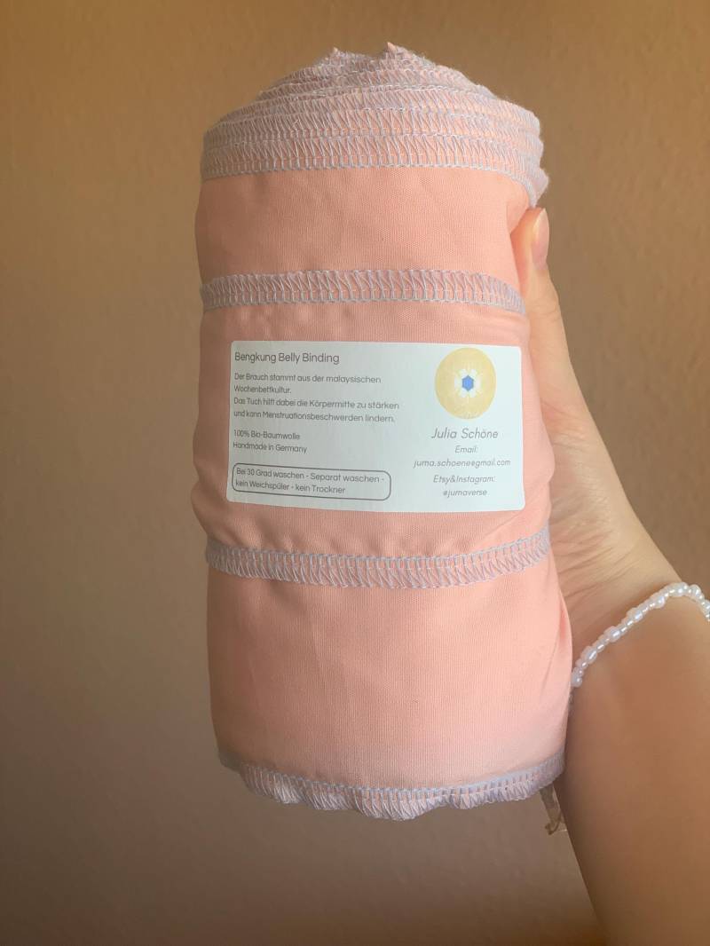 Bengkung Belly Binding Tuch in Apricot - Organic Cotton Postpartum Wrap | Handarbeit Aus Deutschland von Etsy - Jumaverse