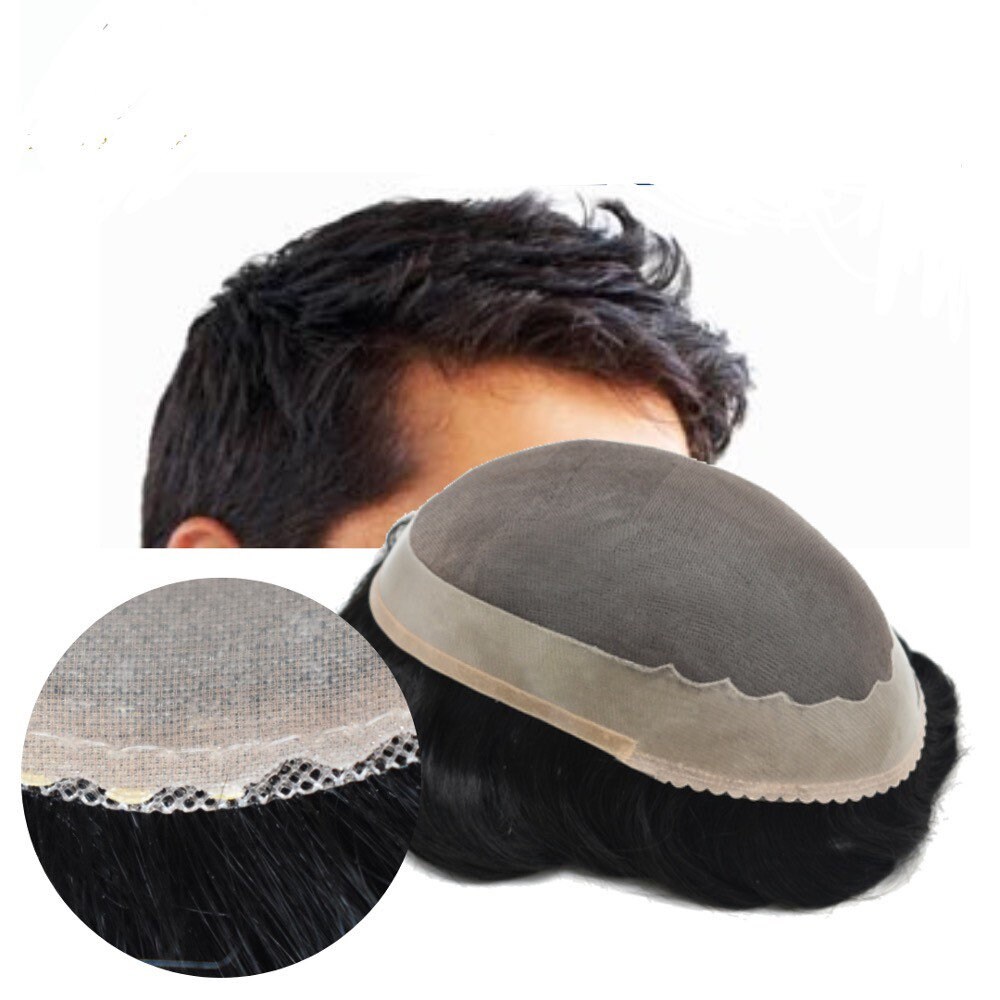 Feine Mono Männer Toupet Poly Beschichtung Rund Langlebige Haar-System-Haarteil Menschen Remy Schwarz Perücken Aaa1 von Etsy - JusthairShop