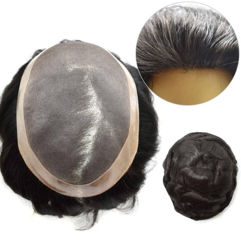 Feines Mono Durable Mens Toupet Haarteil 100% Echthaar Ersatzsystem D7-3 von Etsy - JusthairShop
