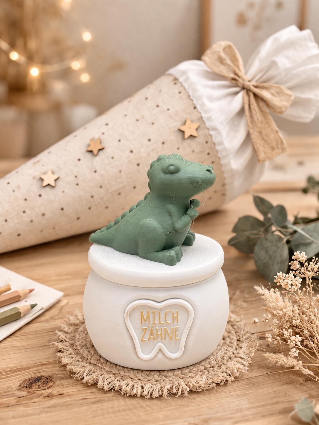 Milchzahndose Mit Spike Dem Dino | 3D-Druck Aufbewahrung Für Milchzähne Geschenk Schulkind/Einschulung/Zahnwechsel von Etsy - KEManufakturen