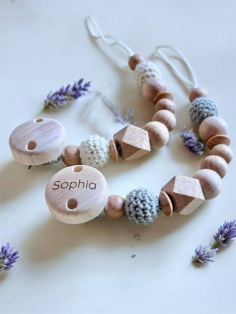 Schnullerkette Mit Namen, Babygeschenk, Personalisiert, Gravur von Etsy - KINOAknot