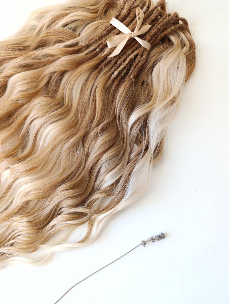 Blonde Kunsthaare Kanekalon Curly Dreadlocks von Etsy - KIRINDREADS