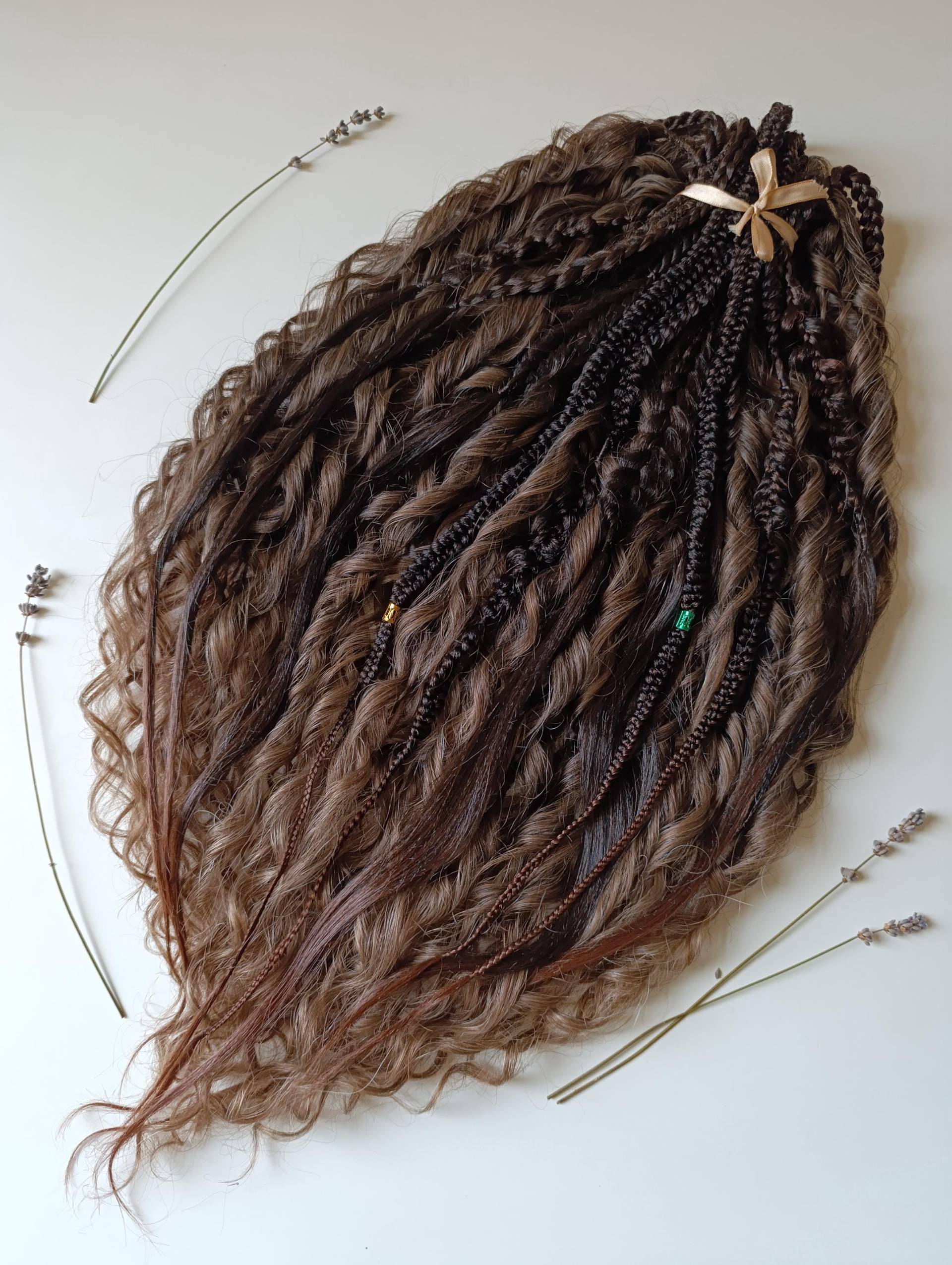 Dunkelbraune Geflochtene Dreads/Flechte Lange Gewellte Haare Auburn Ombre von Etsy - KIRINDREADS