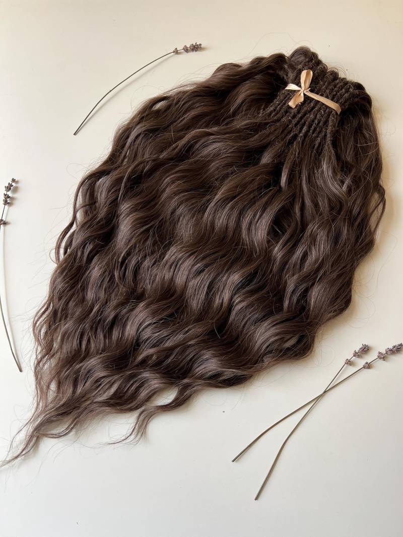Dunkelbraune Gelockte Dreadlocks Weiche, Gewellte Synthetik-Dreadlocks von Etsy - KIRINDREADS