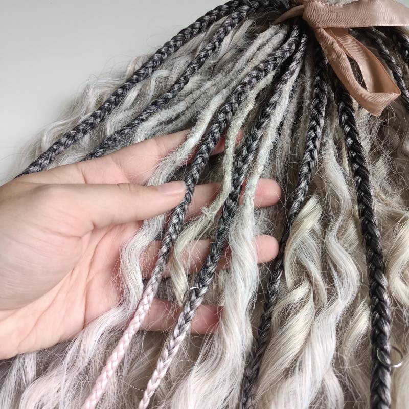 Handgefertigte Lockige Dreadlocks Mit Schwarzen Und Blonden Ombre Zöpfen/Handgefertigte von Etsy - KIRINDREADS