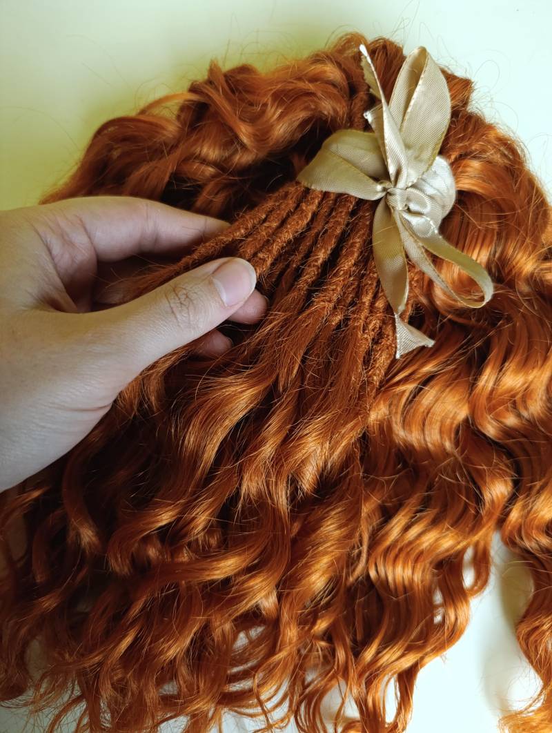 Kurz Gewellte Goddess Distressed Locks/Handmade Ginger Synthetic Dreads Double Ended Wellige Haarverlängerungen Für Rave Outfit von Etsy - KIRINDREADS