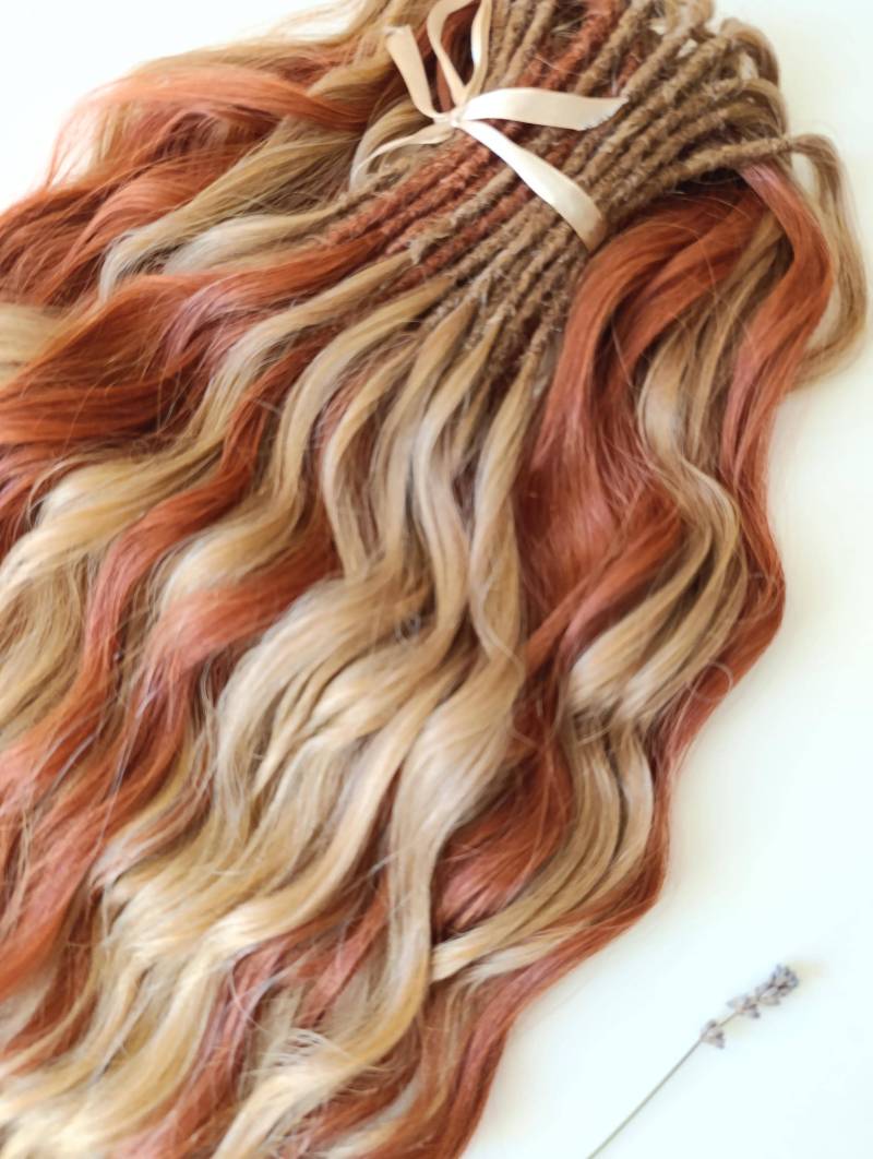 Multicolor Curly Dreads Lange Distressed Goddess Locks Verlängerungen von Etsy - KIRINDREADS