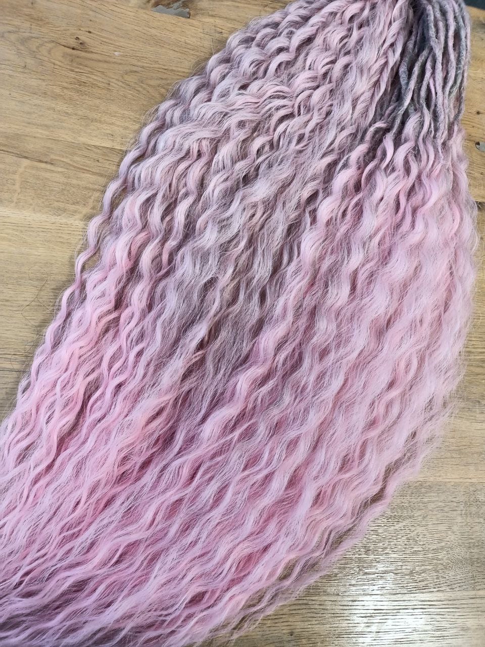 Pinke Lockige Dreadlocks, Blond Bis Gewellte Haarverlängerungen, Festival Outfit von Etsy - KIRINDREADS