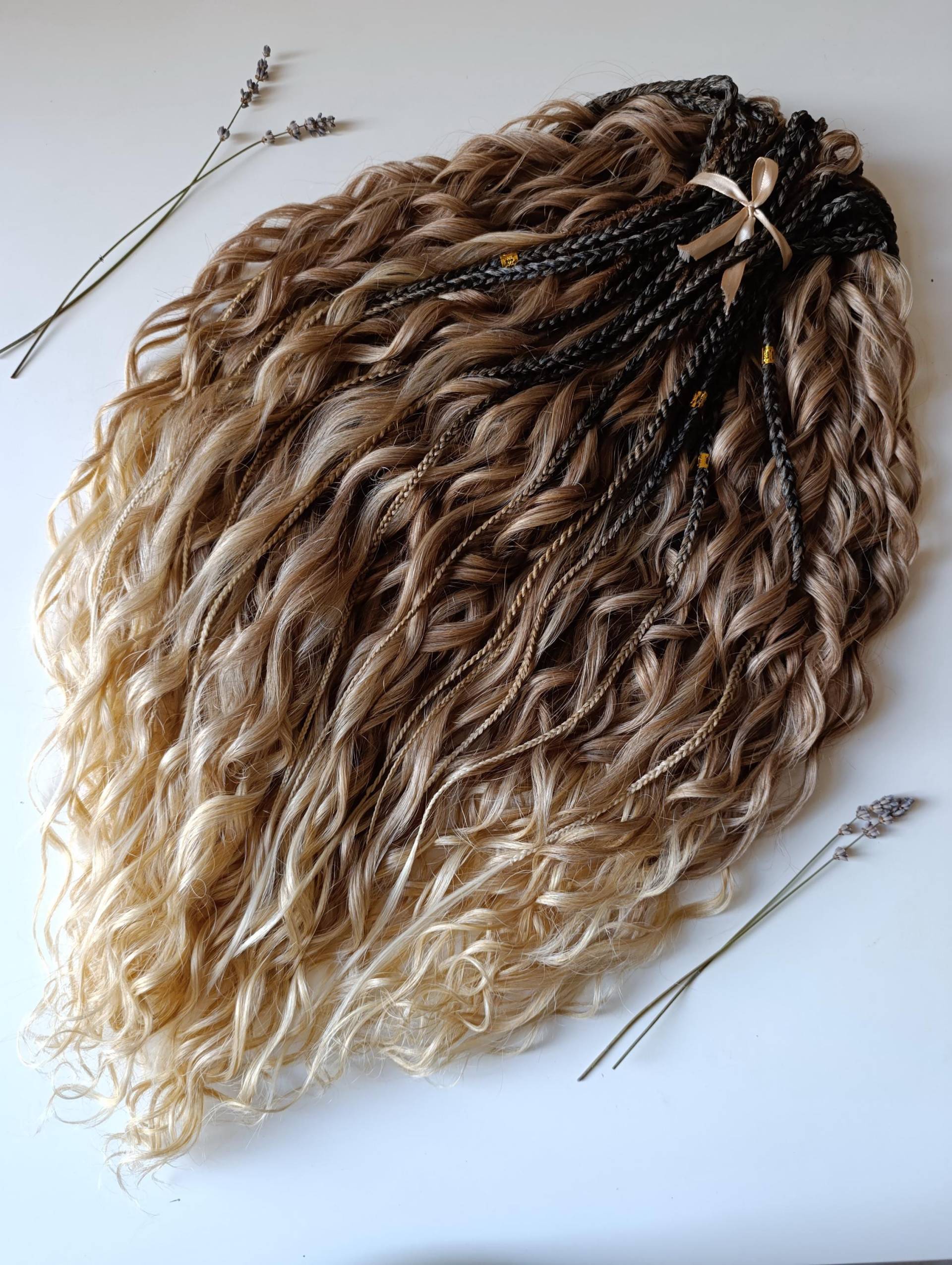 Schwarze Geflochtene Dreads/Gewellte von Etsy - KIRINDREADS