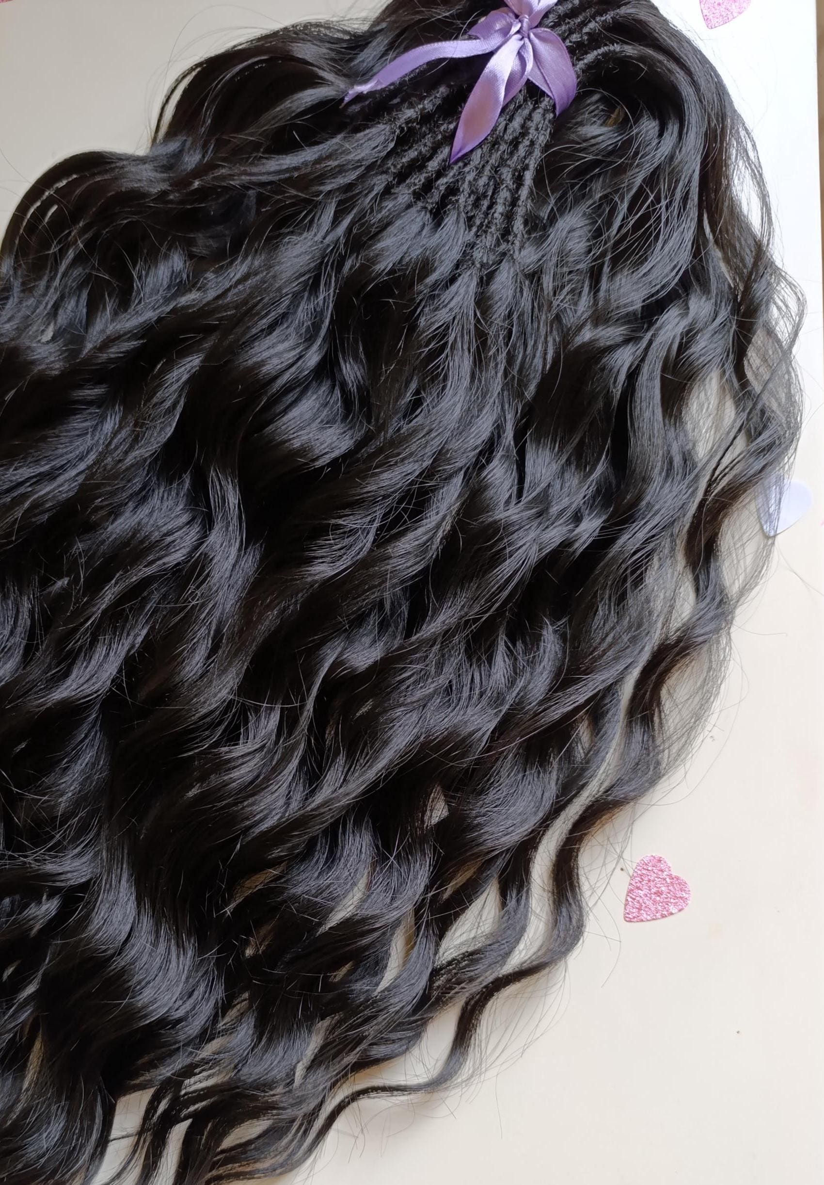 Schwarzes Easy Kamm Lockige Dreadlocks Kanekalon Wellige Haarverlängerungen von Etsy - KIRINDREADS