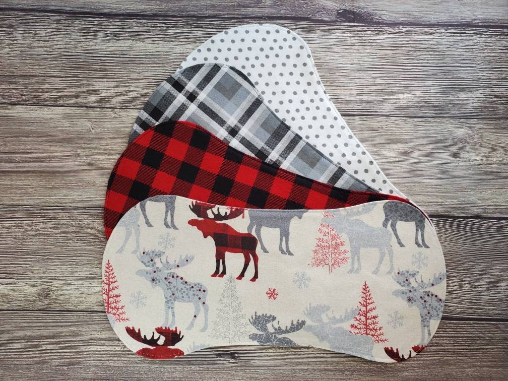 Kariertes Flanell Spucktuch Baby Boy Set, Elch Print, Rot Und Schwarz Karo, Geschenk, Modernes Spucktuch, Kindergarten Windeltasche Essential von Etsy - KSKHandmadeShop