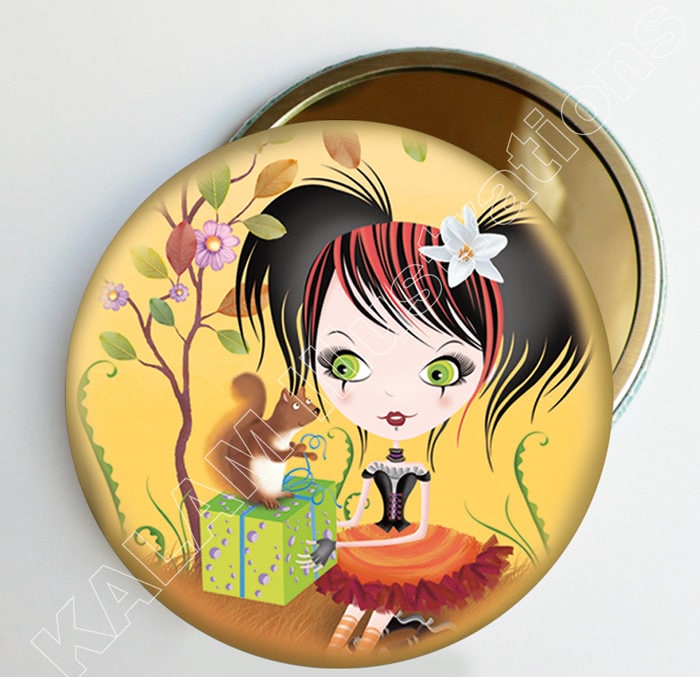 Bebilderter Taschenspiegel Für Mädchen von Etsy - Kalamillustrations