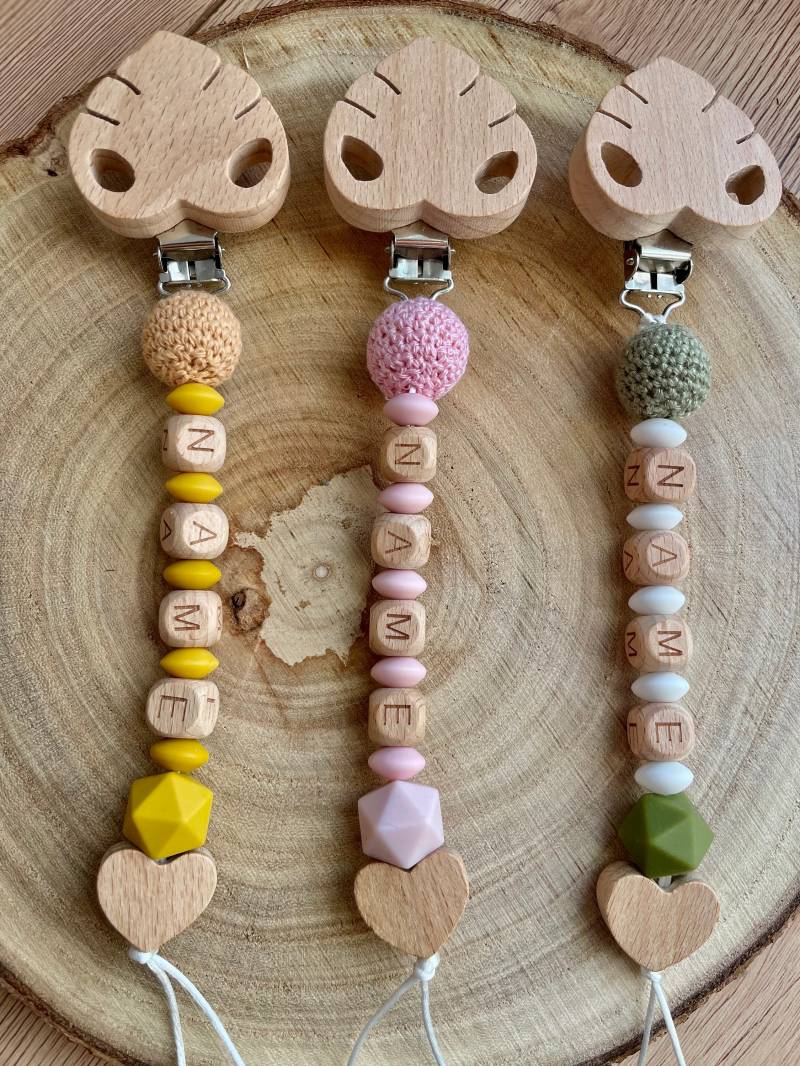 Schnullerkette Monstera Blatt Und Name von Etsy - KarArthDE
