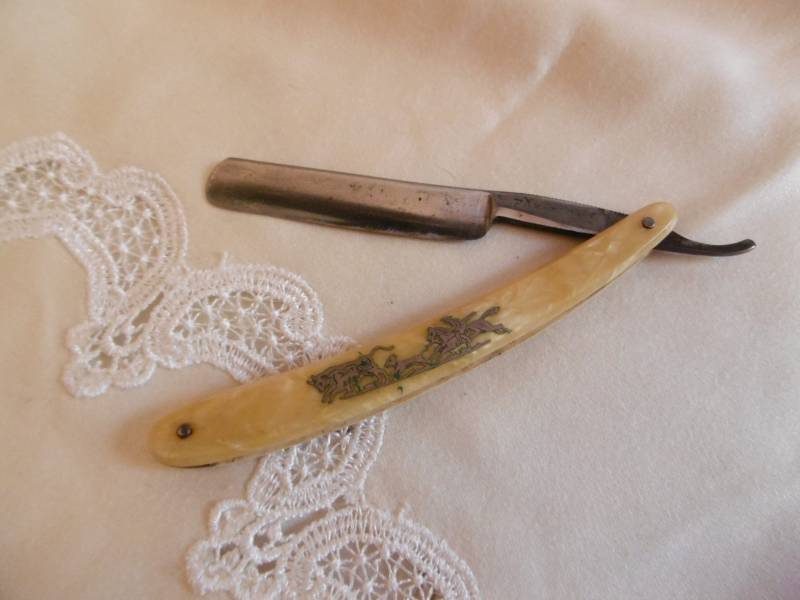 Vintage Tolles Altes Rasiermesser Mit Einlegearbeit von Etsy - Karolinenhof