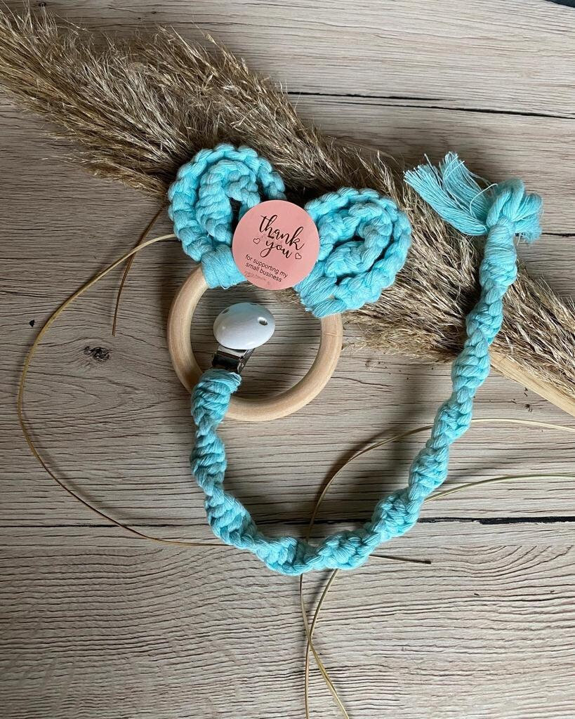 Makramee Greifring Und Schnullerkette Makramee Greifring Und Schnullerkette von Etsy - KathisKreativKist