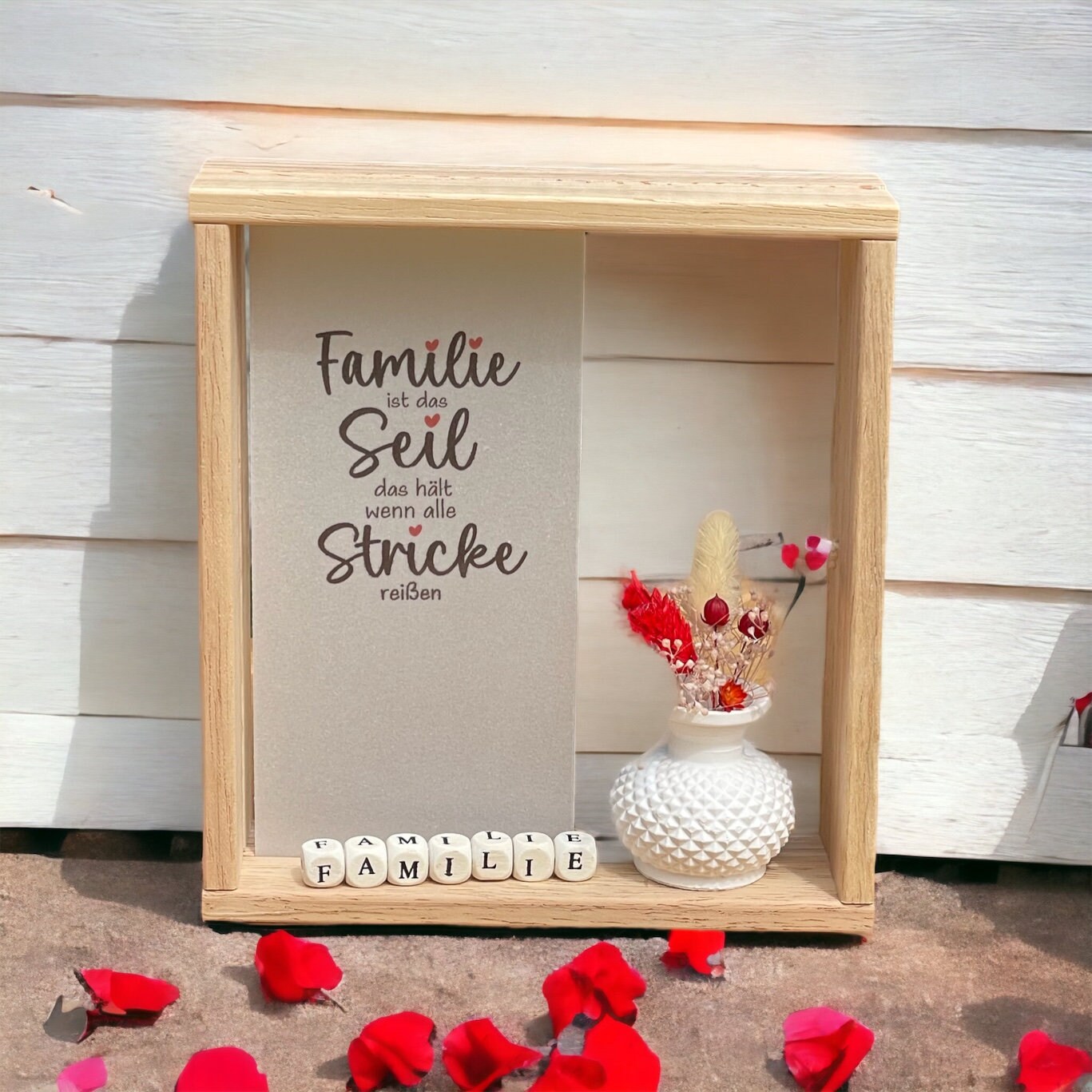 Dekorahmen „Familie Ist Das Seil Hält Wenn Alle Stricke Reißen" Mit Trockenblumen Und Vase - Handmade Geschenk Zur Erinnerung Dekorahmen „Familie Ist Das Seil Hält Wenn Alle Stricke Reißen" Mit Trockenblumen Und Vase - Handmade Geschenk Zur Erinnerung von Etsy - KathisPapierkunst