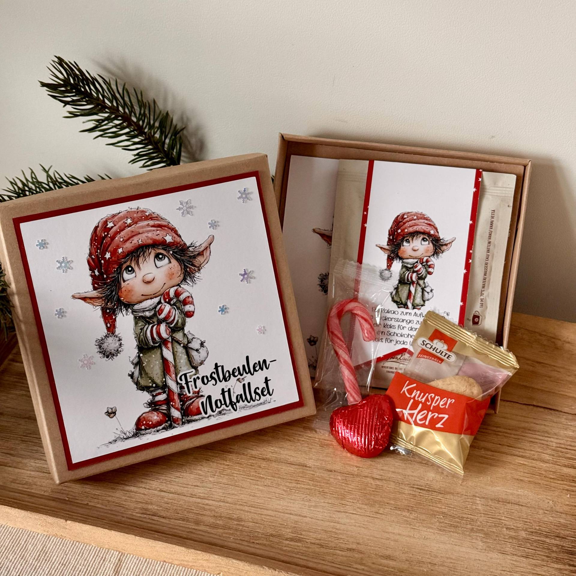Frostbeulen-Notfallset Winter Geschenkbox Mit Kakao, Keks & Süßigkeiten Weihnachtsgeschenk Klein Handgemacht Von Kathispapierkunst von Etsy - KathisPapierkunst