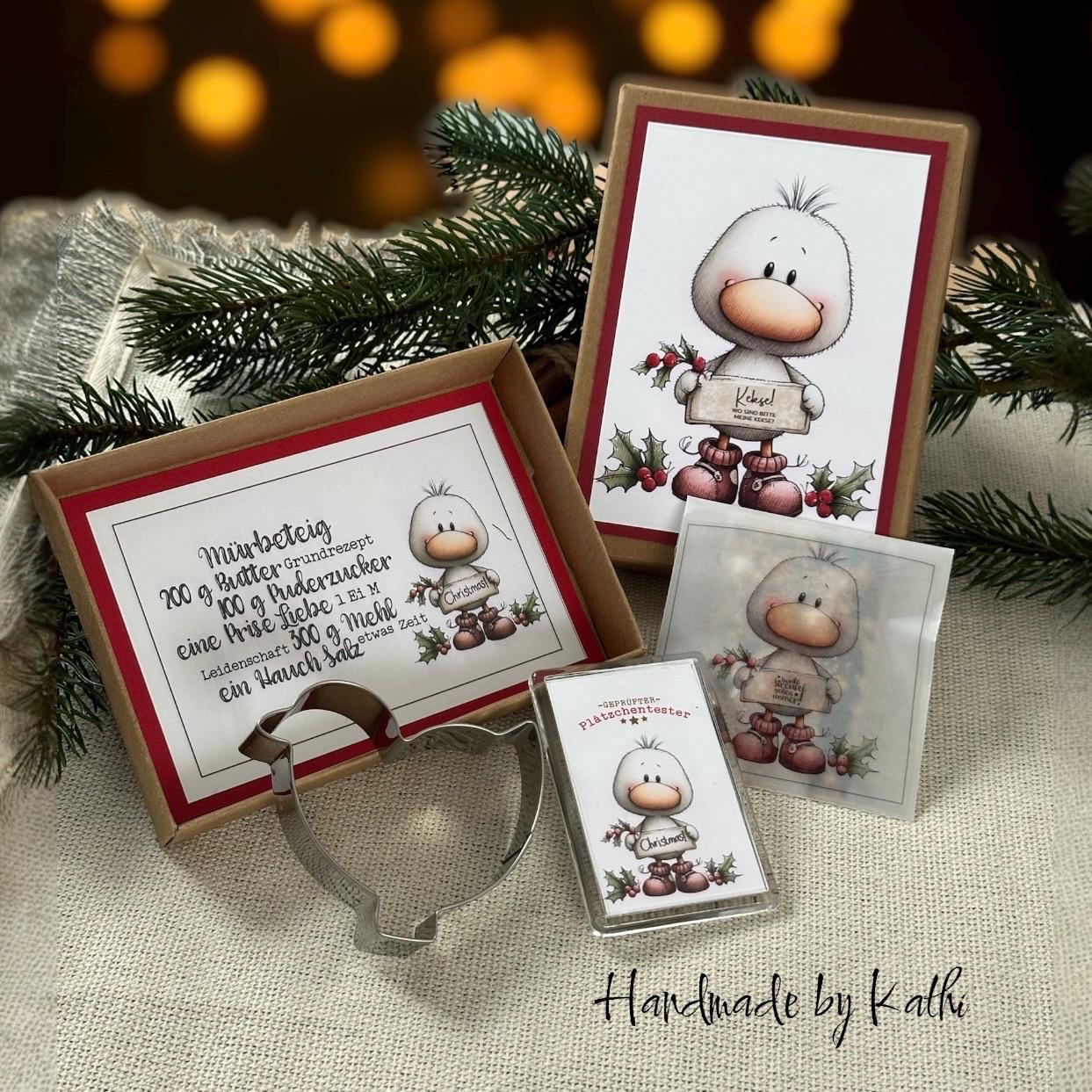 Keks-Box Mit Ente, Plätzchenausstecher, Zuckerstreusel & Kühlschrankmagnet - Geschenkset Weihnachten, Backset Liebevoll Verpackt von Etsy - KathisPapierkunst
