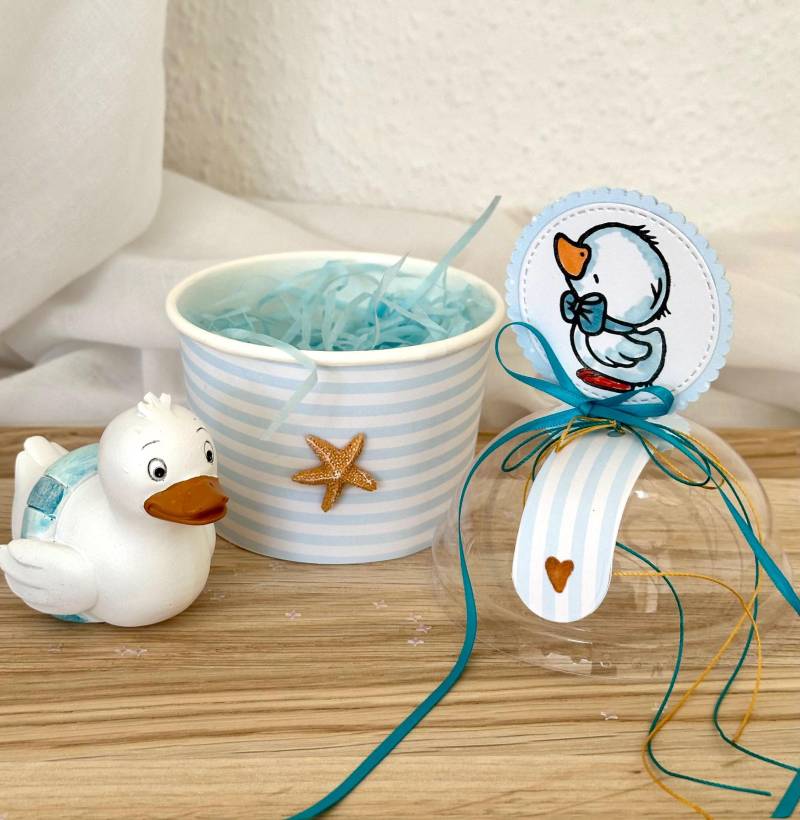 Maritimes Geschenkset Mit Becher & Ente | To-Go-Becher Entchen Geschenk Maritim Deko Anker von Etsy - KathisPapierkunst