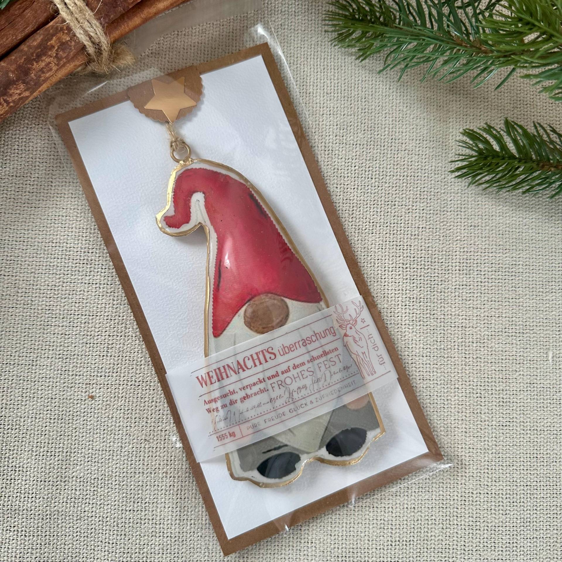 Metallwichtel Weihnachtsanhänger, 16 cm, Geschenkidee Mit Verpackung Und Vellum-Banderole, Deko Von Florissima von Etsy - KathisPapierkunst