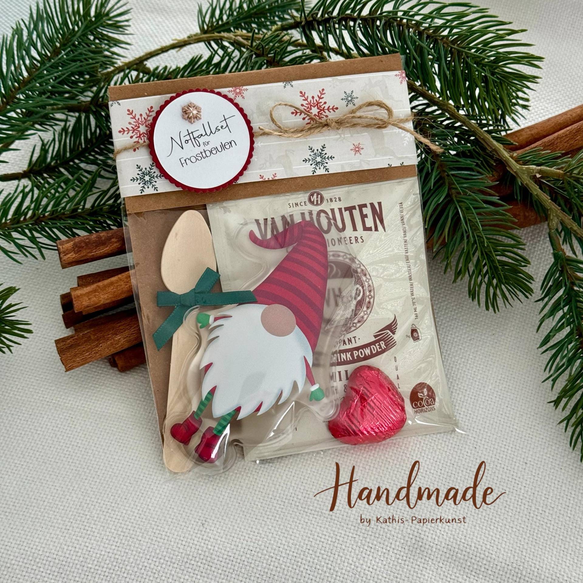 Notfallset Für Frostbeulen Mit Taschenwärmer Wichtel, Trinkschokolade, Bambuslöffel & Schokoladenherz - Winter Geschenk- Advent, Weihnachten von Etsy - KathisPapierkunst