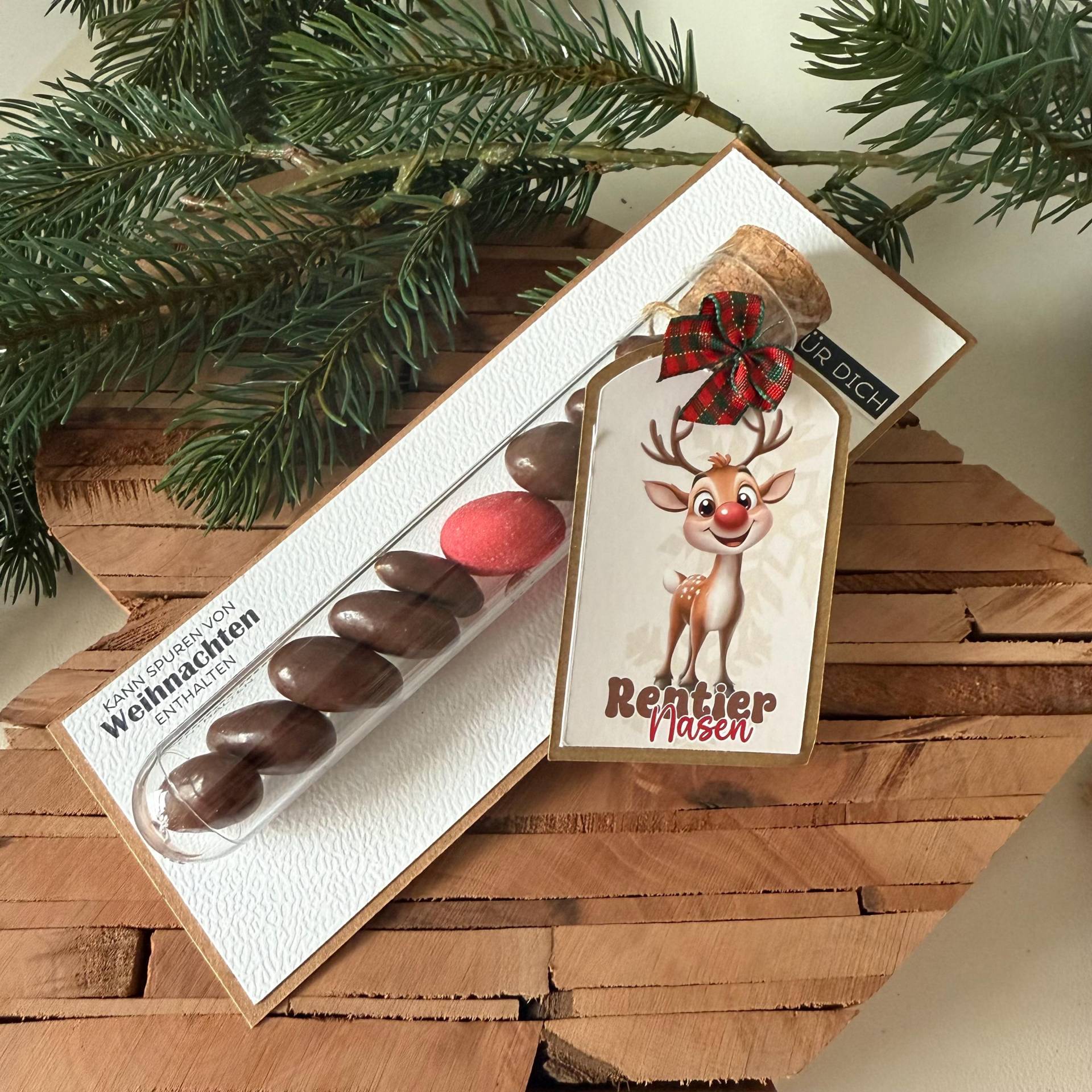 Rentiernasen Geschenk - Kleine Weihnachtsfreude Im Reagenzglas Wichtelgeschenk Weihnachten Nikolaus Geschenkidee Schokolade Für Dich von Etsy - KathisPapierkunst