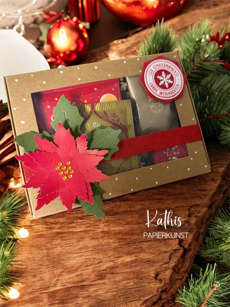 Weihnachtliche Geschenkbox Mit Tee, Badezusatz, Gebäck, Teelicht Und Deko, Handgemachte 3D Weihnachtsstern Box, Kleines Wintergeschenk Weihnachtliche Geschenkbox Mit Tee, Badezusatz, Gebäck, Teelicht Und Deko, Handgemachte 3D Weihnachtsstern Box, Kleines Wintergeschenk von Etsy - KathisPapierkunst