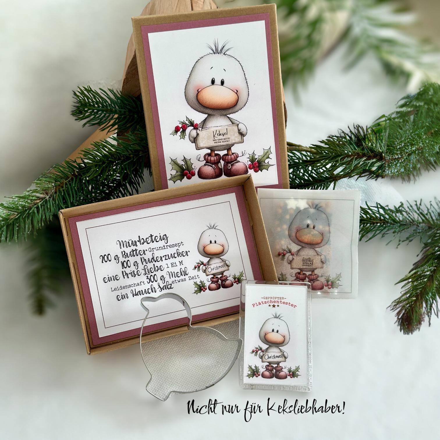 Weihnachts Backset Geschenkbox Mit Ente - Plätzchenausstecher, Zuckerstreusel, Rezept & Magnet Wichtelgeschenk Weihnachten von Etsy - KathisPapierkunst