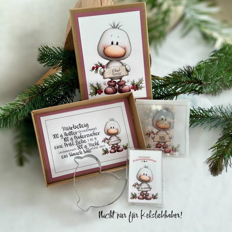 Weihnachts Backset Geschenkbox Mit Ente - Plätzchenausstecher, Zuckerstreusel, Rezept & Magnet Wichtelgeschenk Weihnachten von Etsy - KathisPapierkunst